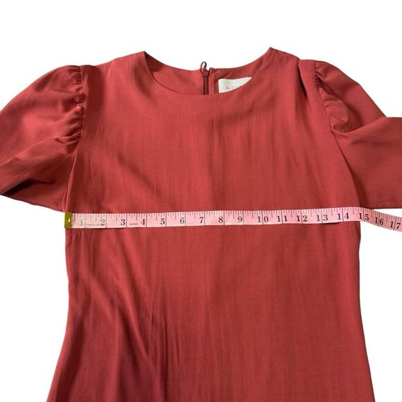 Alohas Exclesa Burnt Orange Rust Modest Long Sleeve Midi Dress - Picture 9 of 12